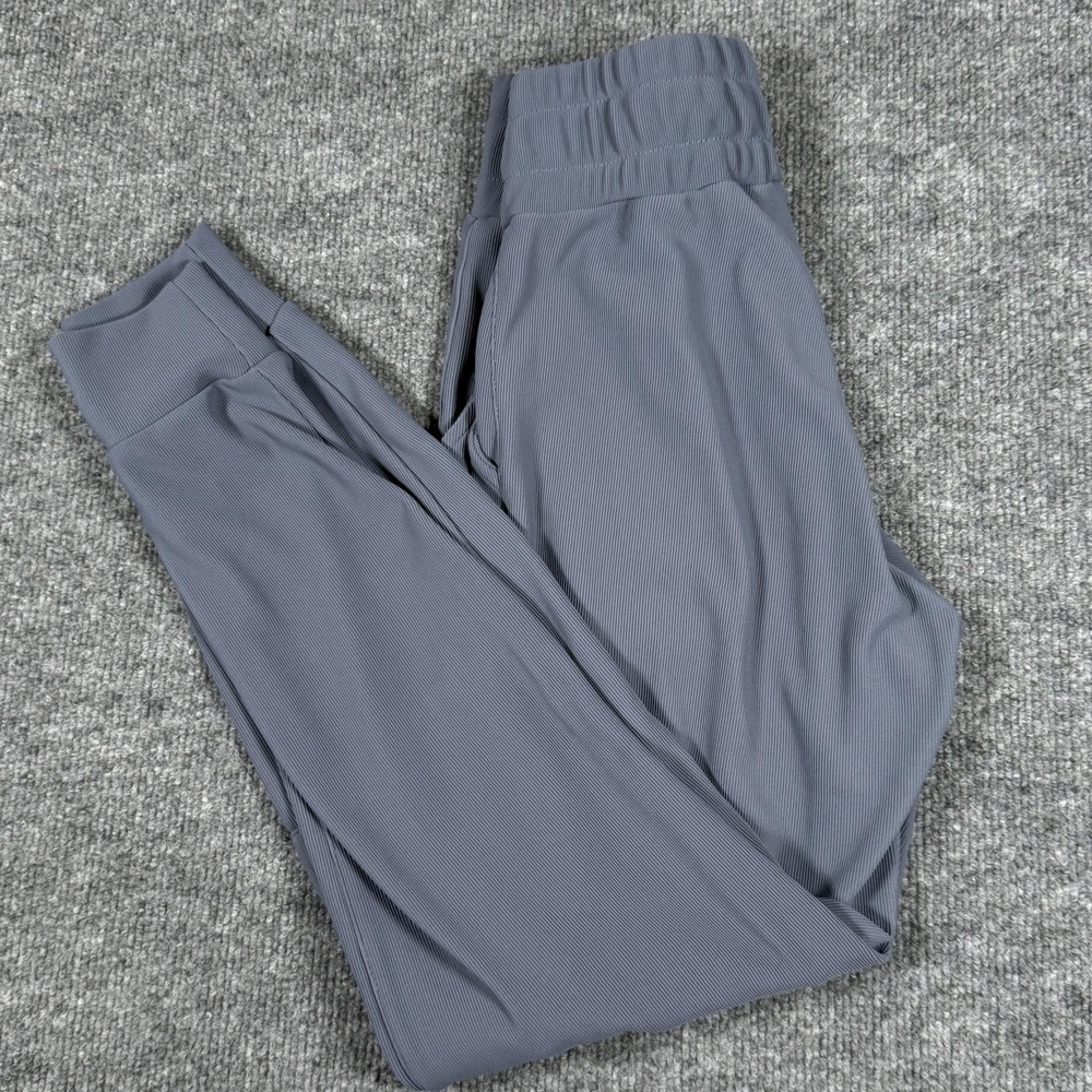 Move Theology Pants Womens XS Gray‎ Ribbed Cargo Joggers Yoga Athletic Polyester